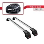 Pour peugeot 3008 2020 - 2024 barres de toit ace - 2 railing porte - bagages de voiture / 2 barres gris ...