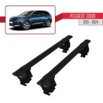 Compatible avec peugeot 3008 ii (p84) post - facelift 2021 - 2023 ace - 4 barres de toit railing porte ...