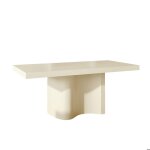 Peyra - table � manger en marbre ding�nierie beige