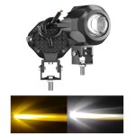 Phare avant auxiliare led 12v 24v 20w 2000lm projecteur longue porte spot blanc + feu antibrouillard ...
