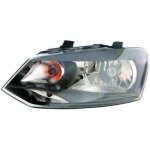 Phare avant gauche h4 fond noir volkswagen polo 5 2009 - 2014