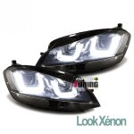 Phares feux avants de jour diurnes drl look xenon volkswagen vw golf 7 (03511)