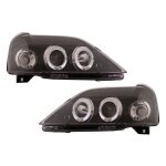 Phares led angel eyes pour dacia logan 2004 - 2008 noir headlights