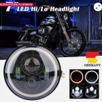 Phare de moto � led universel homologu� e 7 drl halo angle eyes projecteur