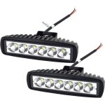 Phare de travail led barre led 12v 18w 15cm projecteur led voiture etanche ip67 spot feux antibrouillard ...