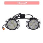 Phare de v�lo feu led � double t�te �tanche � haute luminosit� pour scooters �lectriques v�los motos