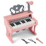 Piano pour enfants 25 touches portable costway - microphonepupitre - pieds d�tachables - double alimentation ...