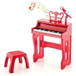 Piano enfants 37 touches ? dreamade - clavier enfant - microphone - tabouret - pupitre de musique amovible ...