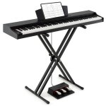 Piano num�rique 88 touches en taille standard costway - triple p�dale - support r�glable pliable - mode ...