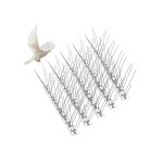 Pics anti - pigeons inox 5x25cm r�pulsif oiseaux durable balcons / toits / jardins installation fixe ...