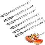 Pics de fourchettes de fruits de mer 6pcs long fourchettes  escargots acier inoxydable fourchette  ...