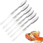 Pics de fourchettes de fruits de mer outils de cueillette de crabe et de homard en acier inoxydable pack ...