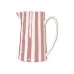 Pichet carafe ou vase  rayures roses et blanches