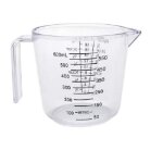 Pichet doseur transparent avec �chelle et poign�e tasse � mesurer de cuisson polyvalente (blanc)