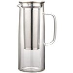 Pichet � eau en verre avec filtre en acier inoxydable 1200ml cafeti�re � infusion froide avec filtre ...