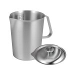 Pichet � lait 2 l en acier inoxydable - verre doseur avec couvercle - pratique - pour caf� au lait cappuccino ...