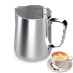 Pichet lait en acier inoxydable 350ml - pot lait pour faire des cappuccino caf latte