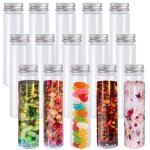 Pièces 110ml tubes à essai plats transparents tubes à essai en plastique avec bouchons à vis pour bonbons ... Pièces 110ml tubes à essai plats transparents tubes à essai en plastique avec bouchons à vis pour bonbons ...