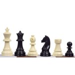 Pi�ces d�checs en plastique staunton blanches et noires de taille 4 + (roi 85mm)