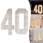 Pièce décoratif numérique (40) - objet décoratif lumineux led pour 40e anniversaire de fête - boîte numérique ... Pièce décoratif numérique (40) - objet décoratif lumineux led pour 40e anniversaire de fête - boîte numérique ...