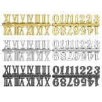 Pi�ces pour horloge murale kit de num�ros dhorloge avec chiffres arabes et romains noir or num�ros dhorloge ...