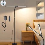 Pied de lampadaire moderne led dimmable 3 tempratures de couleur - hauteur 50 - 158cm - lampe de lecture ...