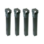 Pieds de lit florescorte - lot de 4 pieds m�talliques 35x35 mm hauteur 250 mm noir