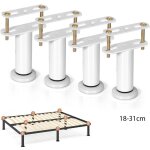 Pieds de lit - pour sommier � lattes sans per�age - lot de 4 - noir - hauteur:18 - 31 cm - reglable - ...