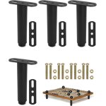 Pied de lit - pieds de lit - pour sommier  lattes sans perage - lot de 4 - noir - hauteur:18 - 33 cm ...
