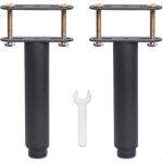 Pied de lit universel pour sommier  lattes sans perage hauteur: 15cm( + 12. 5cm) reglable noir metallique ...