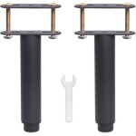 Pied de lit universel pour sommier a lattes sans pergage hauteur: 15cm( + 12. 5cm) reglable noir metallique ... Pied de lit universel pour sommier a lattes sans pergage hauteur: 15cm( + 12. 5cm) reglable noir metallique ...