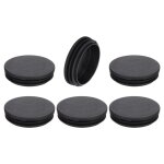 Pied de meuble sourcing map 6pcs 70x69x18mm bouchon en plastique rond extrmit tube noir pour protection ...