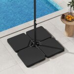 Pied de parasol 4pcs - relax4life - capacit� 53l - goupille dinterconnexion - base de parasol de patio ...