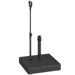 Pied de parasol - outsunny - carr� - en hdpe - sur roulettes avec poign�e - remplissage eau sable - 60 ...