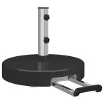 Promotion pied de parasol - avec roulettes - avec poigne granit noir 29 kg ronde 76563 - bestmeuble