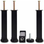 Pieds pour sommier � lattes universel hauteur r�glable 15cm + 2cm design noir mat�rail m�tal carr� 3x3cm ...
