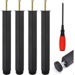 Pieds de sommier - universel - lot de 4 - hauteur 35 cm - mtal - noir