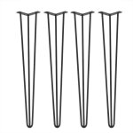 Pieds de table en fer forg - hen - ensemble de 4 - noir - 28 pouces