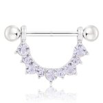 Piercing de t�ton - okumggyj - anneau en acier chirurgical - antirouille - strass brillant - confortable ...