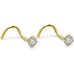 Piercingjak 2pcs piercing nez or acier chirurgical strass percing au nez courbe boucle de nez septum ... Piercingjak 2pcs piercing nez or acier chirurgical strass percing au nez courbe boucle de nez septum ...