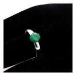 Pierres et minraux. bague emeraude brut plaqu argent. 7. 97 ct. taille rglable.