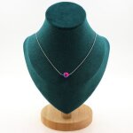 Pierres et minraux. collier 1 perle agate veines de dragon fuchsia et bleu 8 mm chaine en collier femmes ...