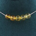 Pierres et minraux. collier 5 perles citrine 8 mm. chaine en acier inoxydable collier femmes hommes. ...