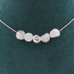 Pierres et minraux. collier 5 perles pierre de lune dinde chaine en acier inoxydable collier femmes ...