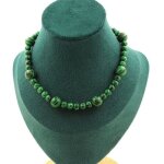 Pierres et minraux. collier perles malachite 6 mm + malachite 10 mm. chaine en acier collier femmes ...
