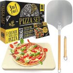 Pierre  pizza loco bird pour four et barbecue gaz avec pelle lot de 3 rectangulaires en cordirite des ...