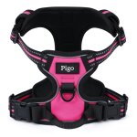 Pigo harnais chien xs arnais rose rouge anti traction r�fl�chissant gilet r�glable pour chien attache ...