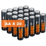 Piles aa - lot de 20 100% peakpower batteries alcalines aa lr6 15v longue durée haute performance utilisation ... Piles aa - lot de 20 100% peakpower batteries alcalines aa lr6 15v longue durée haute performance utilisation ...