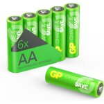 Piles rechargeables aa nimh 1300 mah - lot de 6 pilesgp charge & save pr�charg�es longue dur�e - pour ...