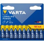 Piles aa - varta - longlife power - alcalines - lot de 10 - made in germany